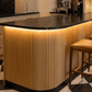 Flex panel de palillería flexible media luna en madera de ayous 240x30 cm para interiores