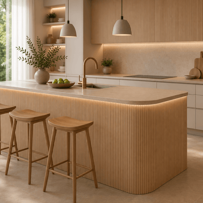 Flex panel de palillería flexible en madera de pino limpio 240x30 cm para interiores