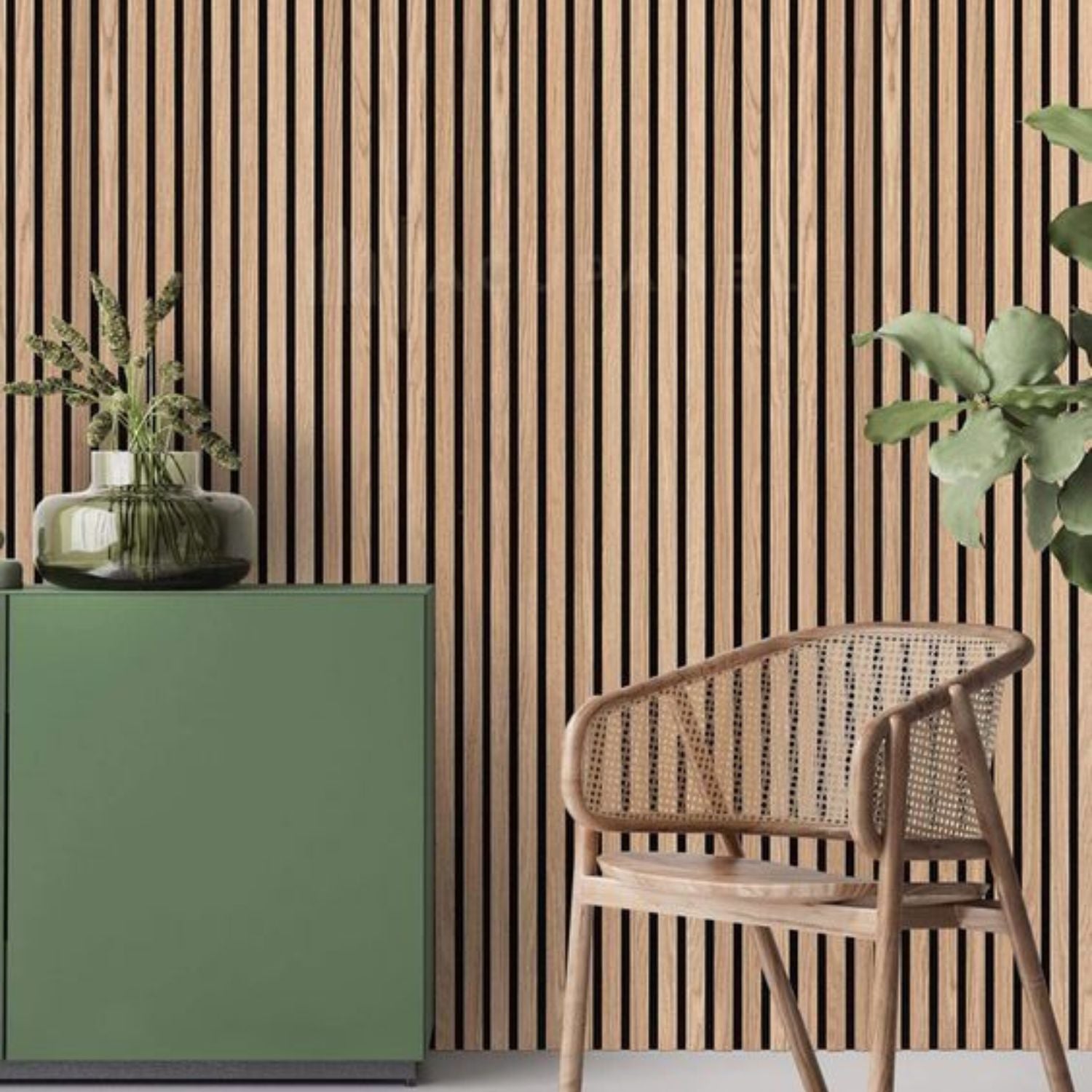 Panel acústico alistonado de madera para sala de espera en una clínica -  EliAcoustic